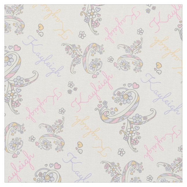 Lettre initiale K Kayleigh tissu de nom personnali (Fermer)