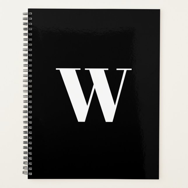 Lettre initiale monogramme noir blanc personnalisé (Devant)