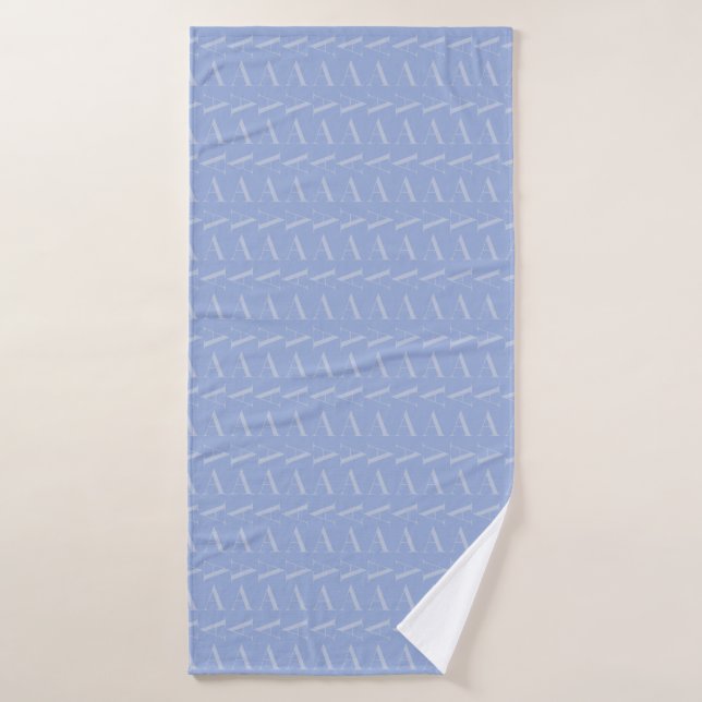 LETTRE INITIALE MONOGRAPHIQUE A Bleu (Serviette de bain)