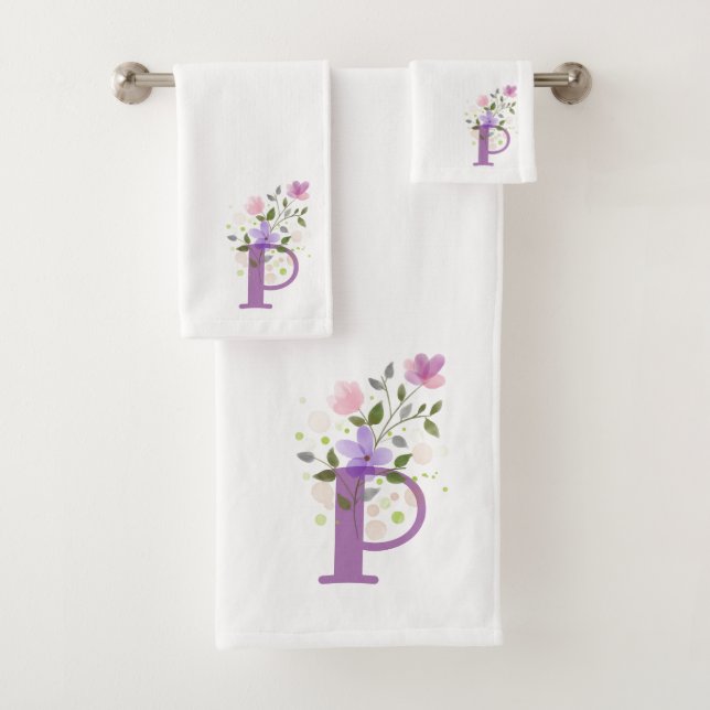 Lettre Initiale P Plus Design Floral Ensemble De S (En situation)