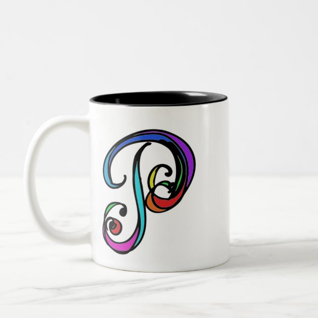 Lettre initiale personnalisée P Mug (Gauche)