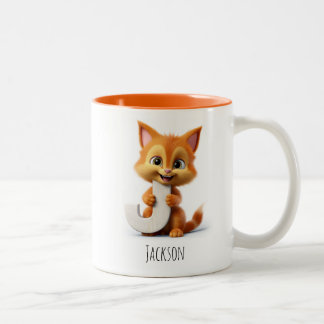 Lettre J Cat Alphabet Monogramme Café Mug