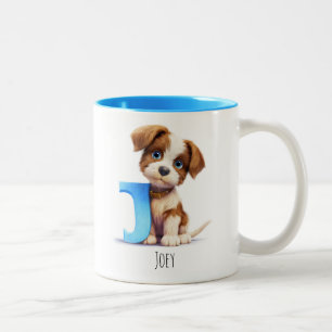 Lettre J Chien Alphabet Monogramme Café Mug