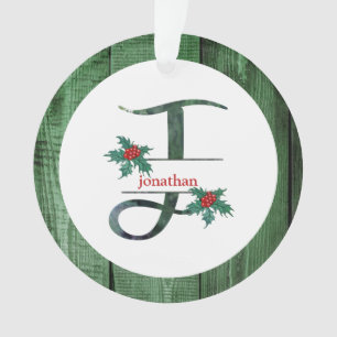 *~* LETTRE J PHOTO DE Noël Bois rustique AP44 Orn