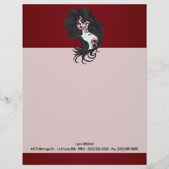 Lettre Jour de tatouage de la papeterie en-tête sucre mor (Devant)