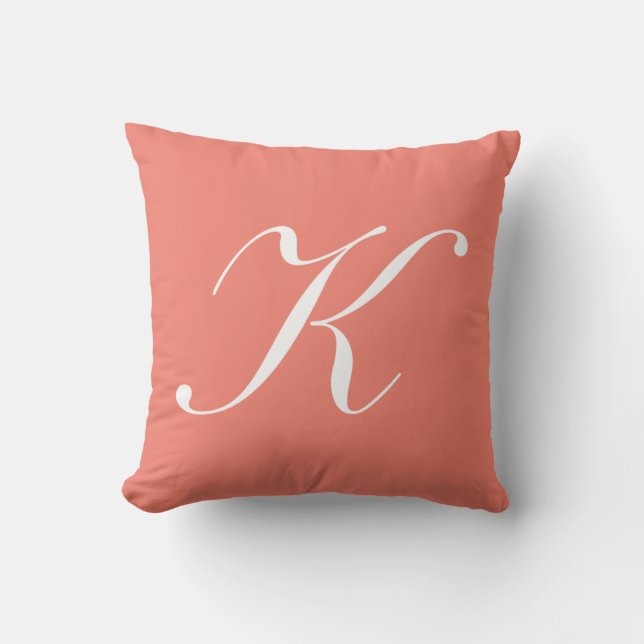 Lettre K Coussin de monogramme de corail (Recto)