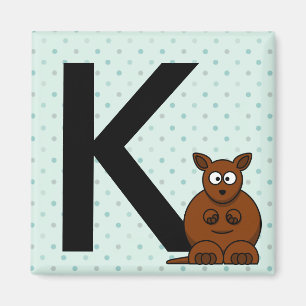 "Lettre K" est pour les Magnets d'enfants kangouro