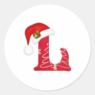 Lettre L, autocollant de monogramme de Noël de