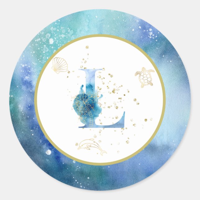 *~* LETTRE L - Autocollant d'enveloppe de plage na (Devant)