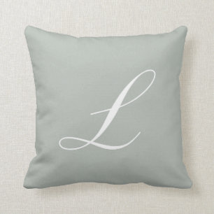 Lettre L Coussin de monogramme gris argenté