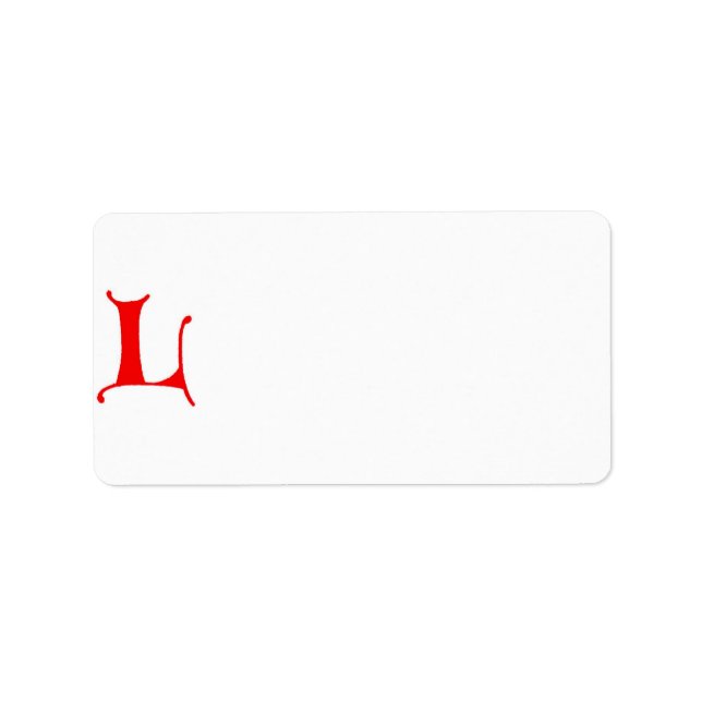 Lettre L Étiquette de adresse (Devant)