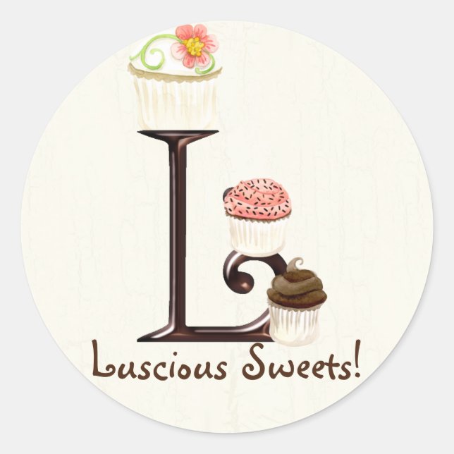 Lettre L Monogram Cupcake Logo Autocollants d'affa (Devant)