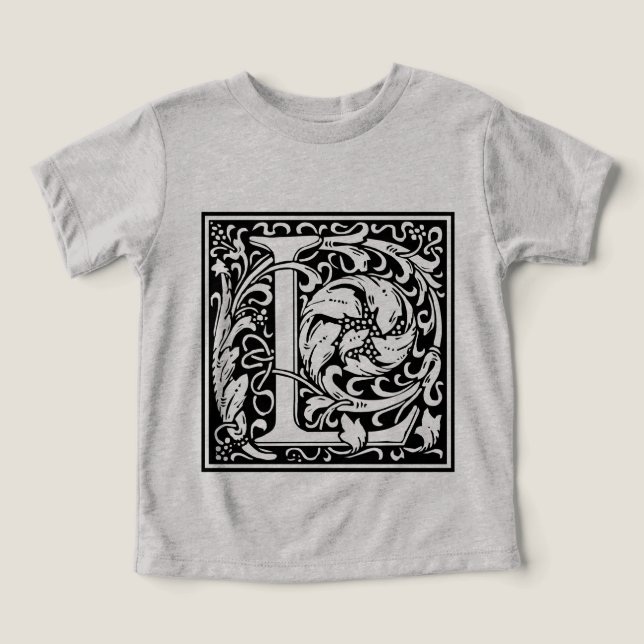 Lettre L Monogramme Art Nouveau Médiéval (Design Recto)