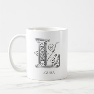 Lettre L Monogramme Nom moderne Café Mug