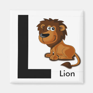 "Lettre L" pour Lion Children's Magnet