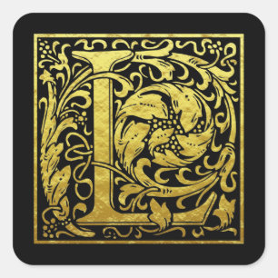 LETTRE L PREMIÈRE LETTRE Sticker en or Faux