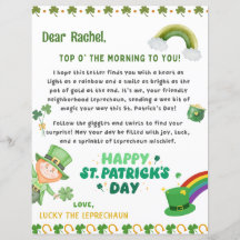 Lettre leprechaun de St Patrick personnalisée
