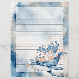 LETTRE LIGNE Bleue À BROUILLE Papier Écriture