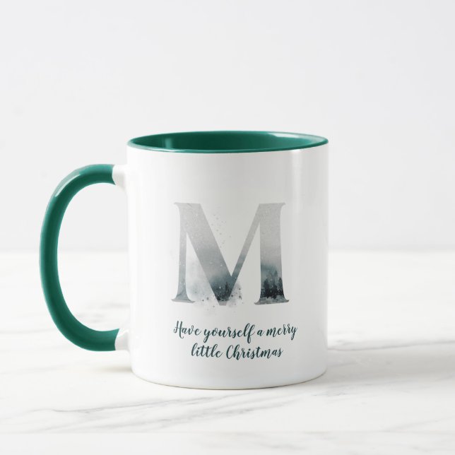 Lettre M Alphabe design et photo Christmas Mug (Gauche)