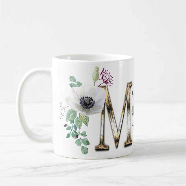 Lettre M aux fleurs élégantes Café Mug (Gauche)