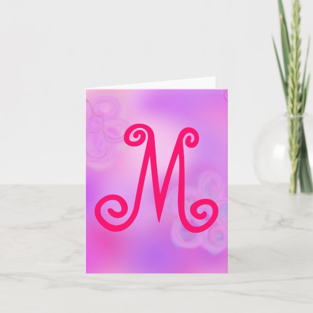Lettre M Carte pour notes Monogramme (Devant)