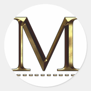 Lettre M dorée en monogramme Votre Autocollant
