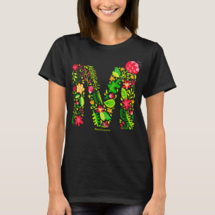 Lettre M en T-shirt Fleurs