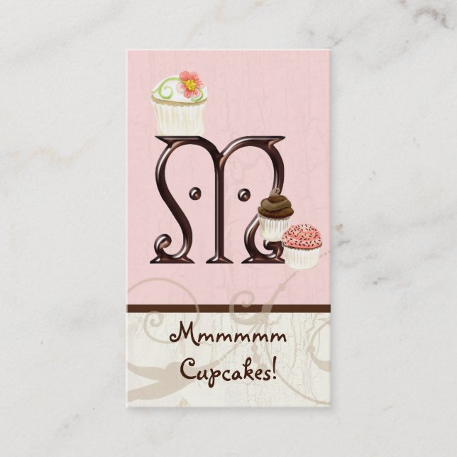 Lettre M Monogram Dessert Boulangerie Cartes de vi (Devant)