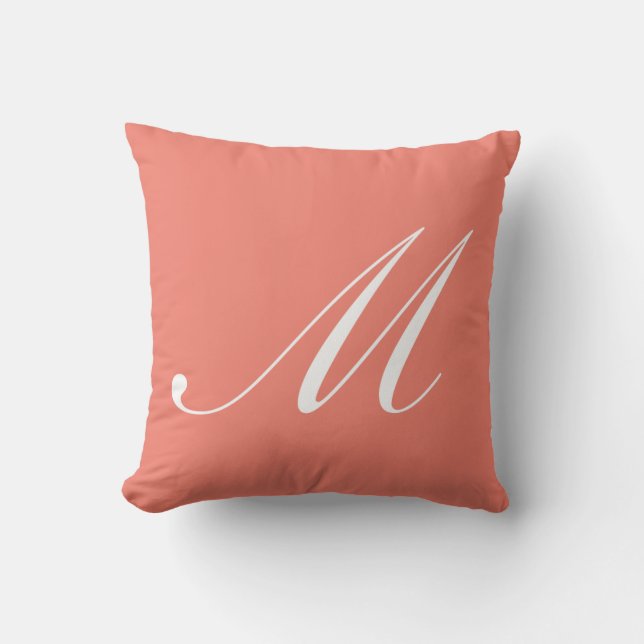 Lettre M Monogramme de corail Coussin (Recto)