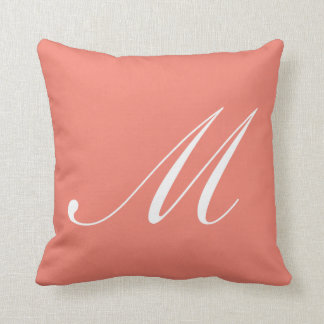Lettre M Monogramme de corail Coussin