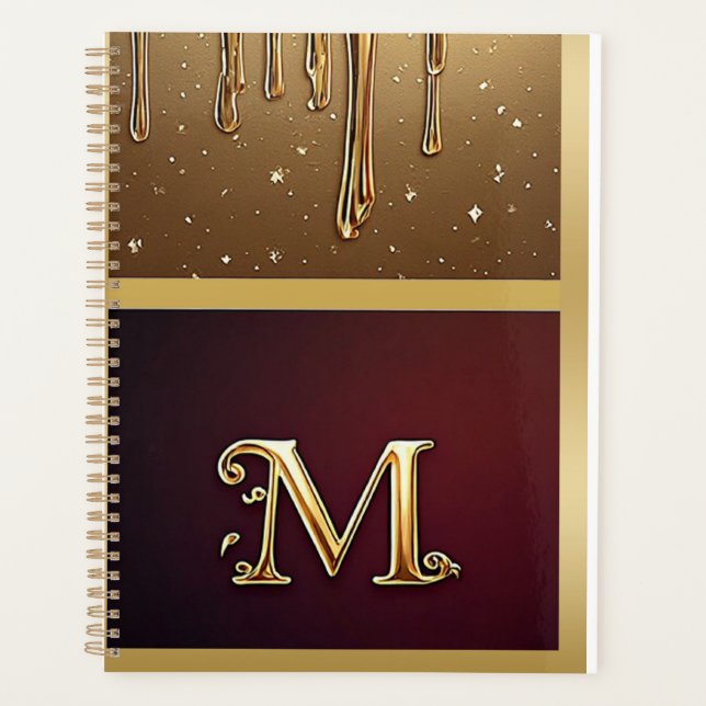 Lettre M Monogramme Pailleté Avec Liquide Qui Gout (Devant)
