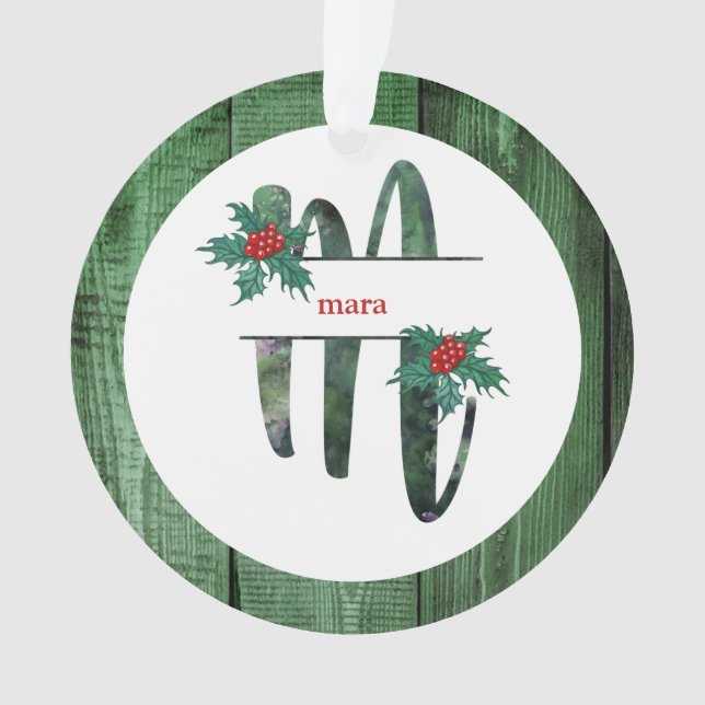 *~* Lettre M Rustic Christmas PHOTO Wood AP44 (devant)