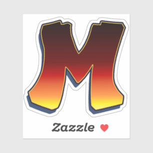 Lettre M - Sticker pour les flammes