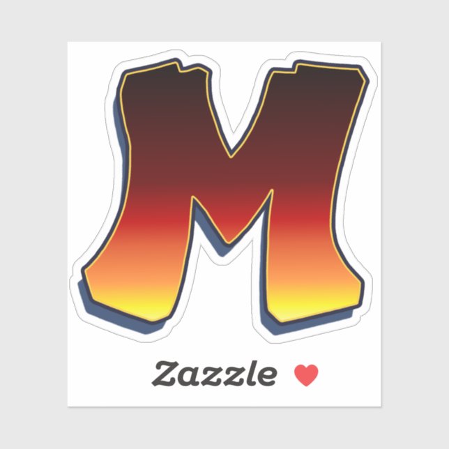 Lettre M - Sticker pour les flammes (Feuille)