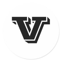 LETTRE MAJUSCULE V PETITS Stickers Ronds par Janz