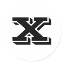 LETTRE MAJUSCULE X PETITS Stickers Ronds par Janz