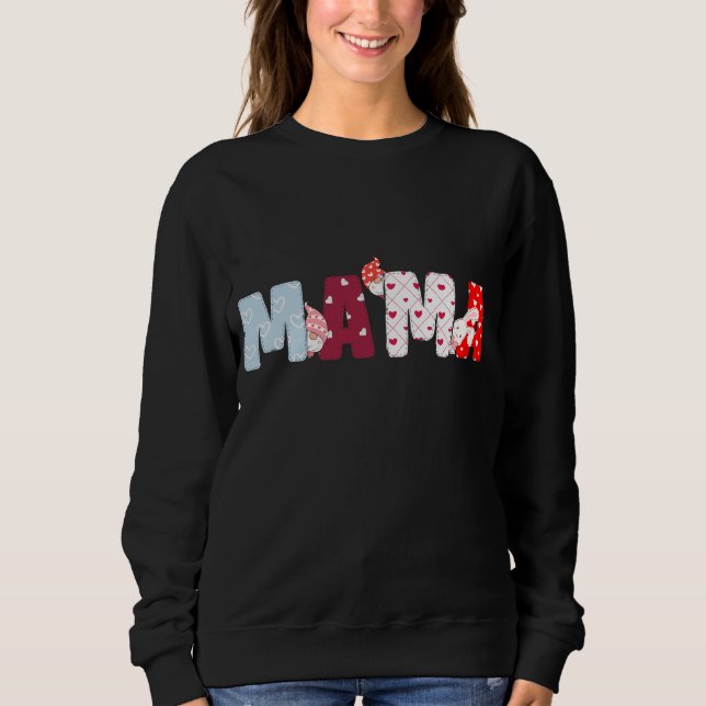 Lettre Mama Patchwork Sweatshirt - Coeur mignon (Devant)