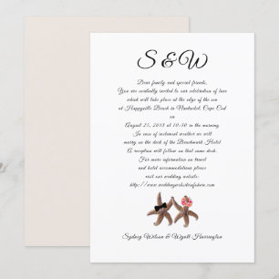 LETTRE Mariage Starfish Bride et Groom Invitation