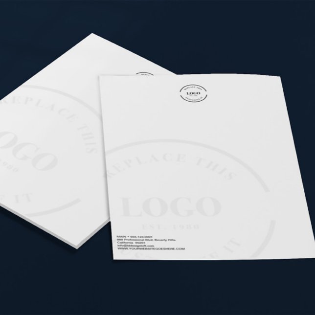 Lettre Marque à en-tête du logo de l'entreprise de base (Letterhead with faux watermark logo)