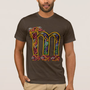 Lettre médiévale "M" T-Shirt pour les amateurs d'h