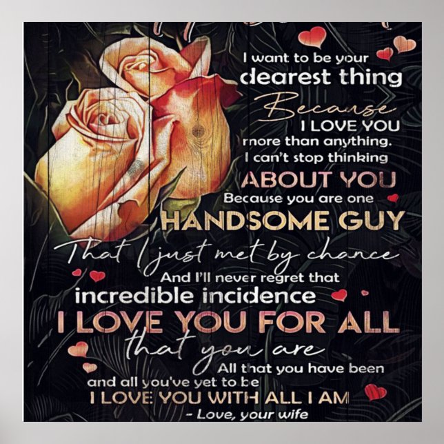 Lettre mignonne pour mari | Décoration familiale | (Devant)