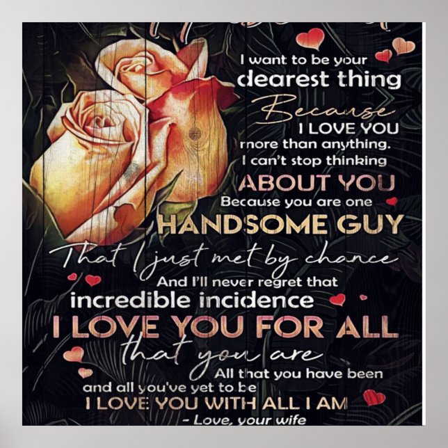 Lettre mignonne pour mari | Décoration familiale | (Devant)