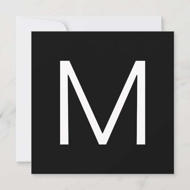 Lettre minimaliste moderne noire et blanche (Devant)