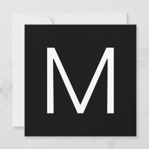 Lettre minimaliste moderne noire et blanche