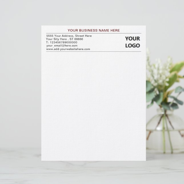 Lettre Modèle en-tête de la société de design professionn (Debout devant)