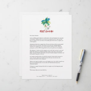 Lettre Modèle en-tête de Noël Tropical