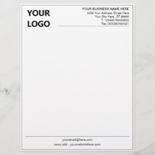 Lettre Modèle en-tête du logo de votre entreprise avec co