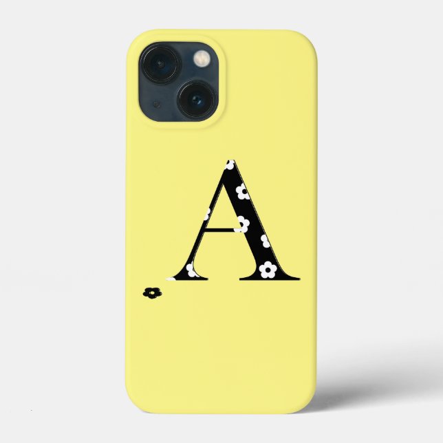 LETTRE MODÈLE FLEURI UN coque iphone Coque-Mate (Verso)