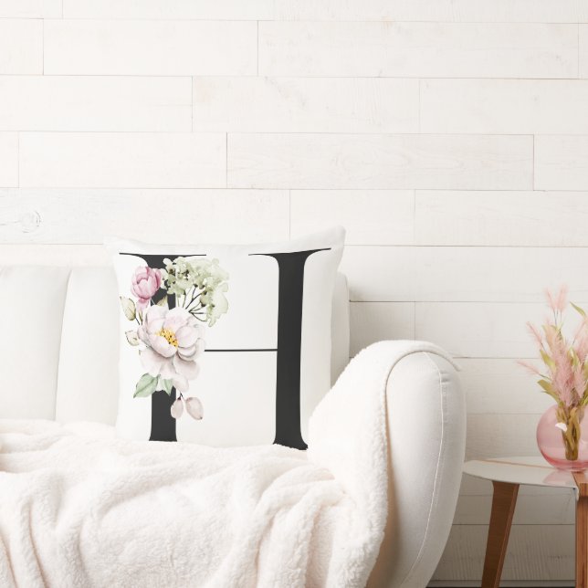 Lettre monogramme H | Coussin de jet (Canapé)