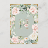 Lettre monogramme H Élégant Merci floral vert